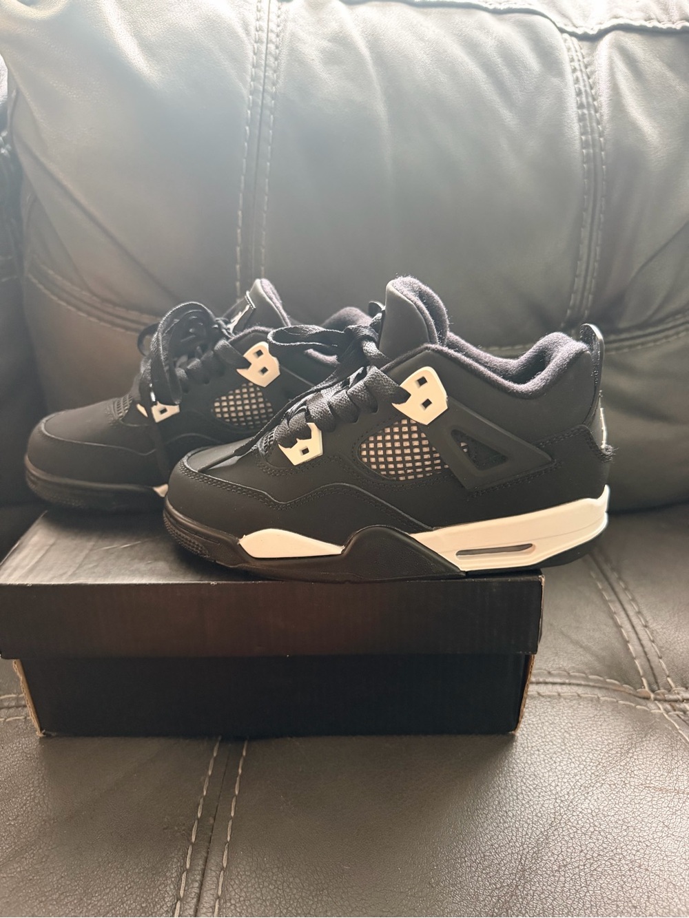 Kids Black and White Jordans